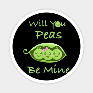 Peas Be Mine Cute Kawaii Food Pun Valentine’s Day Funny Magnet